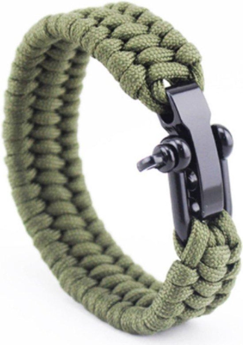 CHPN - Armband - Stoere armband - Nylon - Geknoopte armband - Outdoor - Survival - Groen - Bracelet - Cadeau - Vaderdag - Universeel - One size