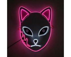 anime masker | Anime masker Sabito | LED masker | Demon Slayer | Demon Slayer: Kimetsu No Yaiba | Hashira | Cosplay masker | Anime cosplay masker | Glow in the dark masker | Cosplay | Verkleedfeest | Halloween | ROKA