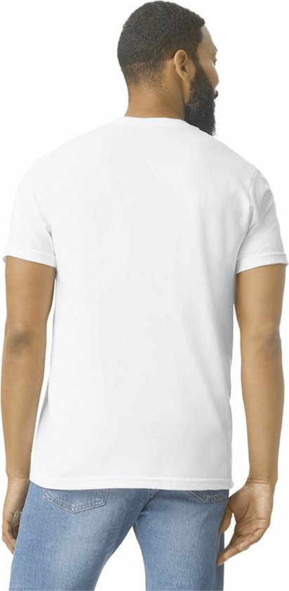 T-shirt Heren 4XL Gildan Ronde hals Korte mouw White 60% Katoen, 40% Polyester