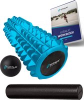 Premium Foam Roller met 4 weken durend ONLINE trainingsschema - Massage fitness roller set zacht- Trigger point rollers met Massagebal | Vitalic