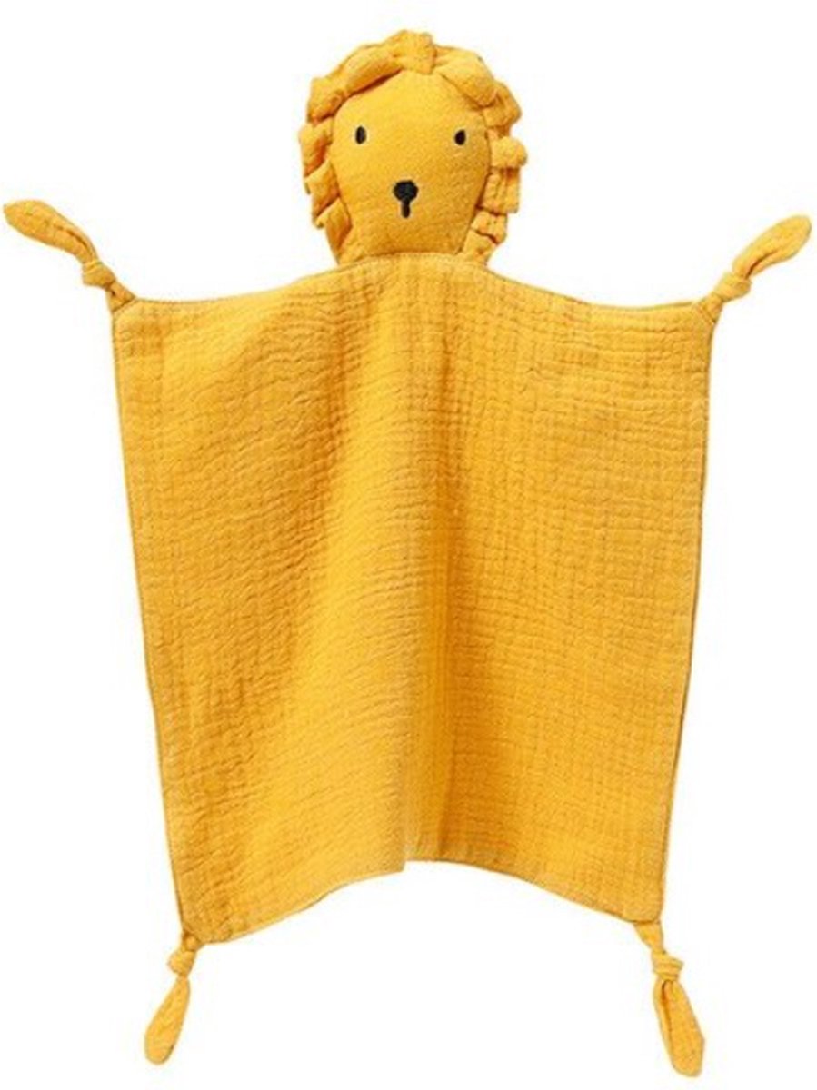 Goedkoopste Knuffeldoekje Leeuw - Geel - Katoen - Hydrofiel - Baby - Speendoekje - Tutdoekje