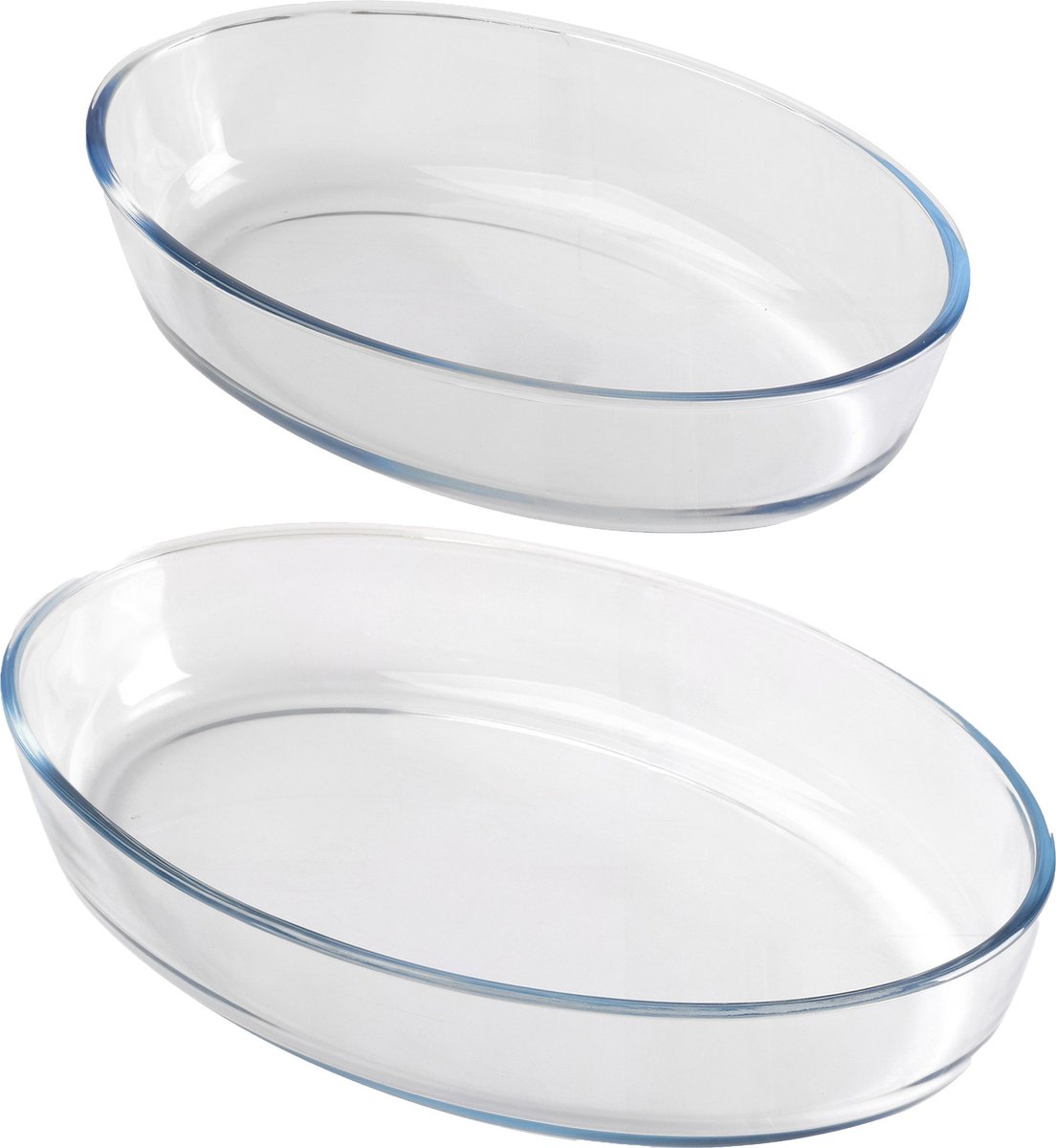 Chef traiteur ovenschaal set 2-delig - ovaal - glas - 2,4 en 4L - keuken