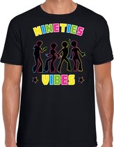 Bellatio Decorations nineties party verkleed t-shirt heren - jaren 90 feest outfit - 90s vibes - zwart M