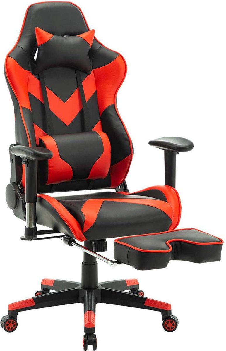 Luxe Gaming stoel - Met voetsteun - Rood - Gamestoel - Chair -  Ergonomische... | bol.com