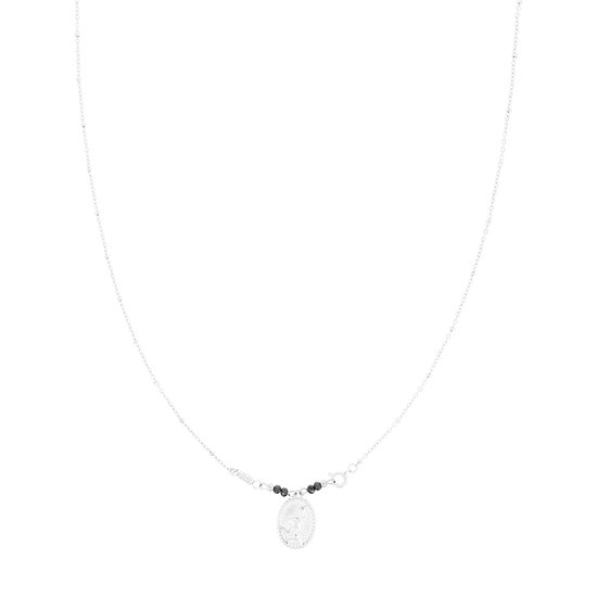 OOZOO Jewellery - Collier argenté/noir avec un lièvre - SN-2033