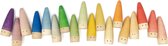 Houten figuren - Kabouters - Sticks - Pastelkleuren en regenboogkleuren- 18 stuks - Open einde speelgoed - Educatief montessori speelgoed - Grapat en Grimms style