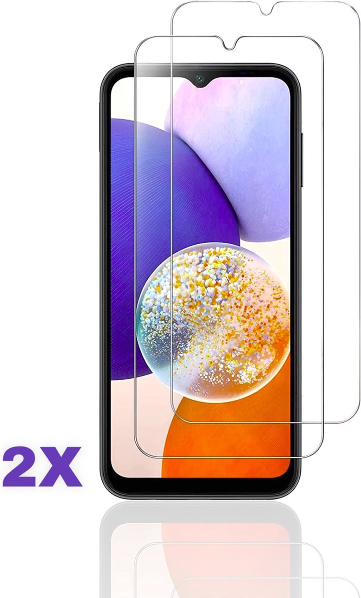 AziLine Screenprotector 2X geschikt voor Samsung Galaxy A14 - 9H Luxe Tempered Glas 2X Bescherming A14 - Premium Kwaliteit Glas Schermbescherming geschikt voor Samsung Galaxy A14 5G