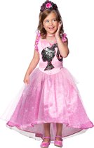 Rubies - Barbie Kostuum - Kinder Princess Barbie Kostuum Meisje - Roze, Zwart - Maat 116 - Carnavalskleding - Verkleedkleding
