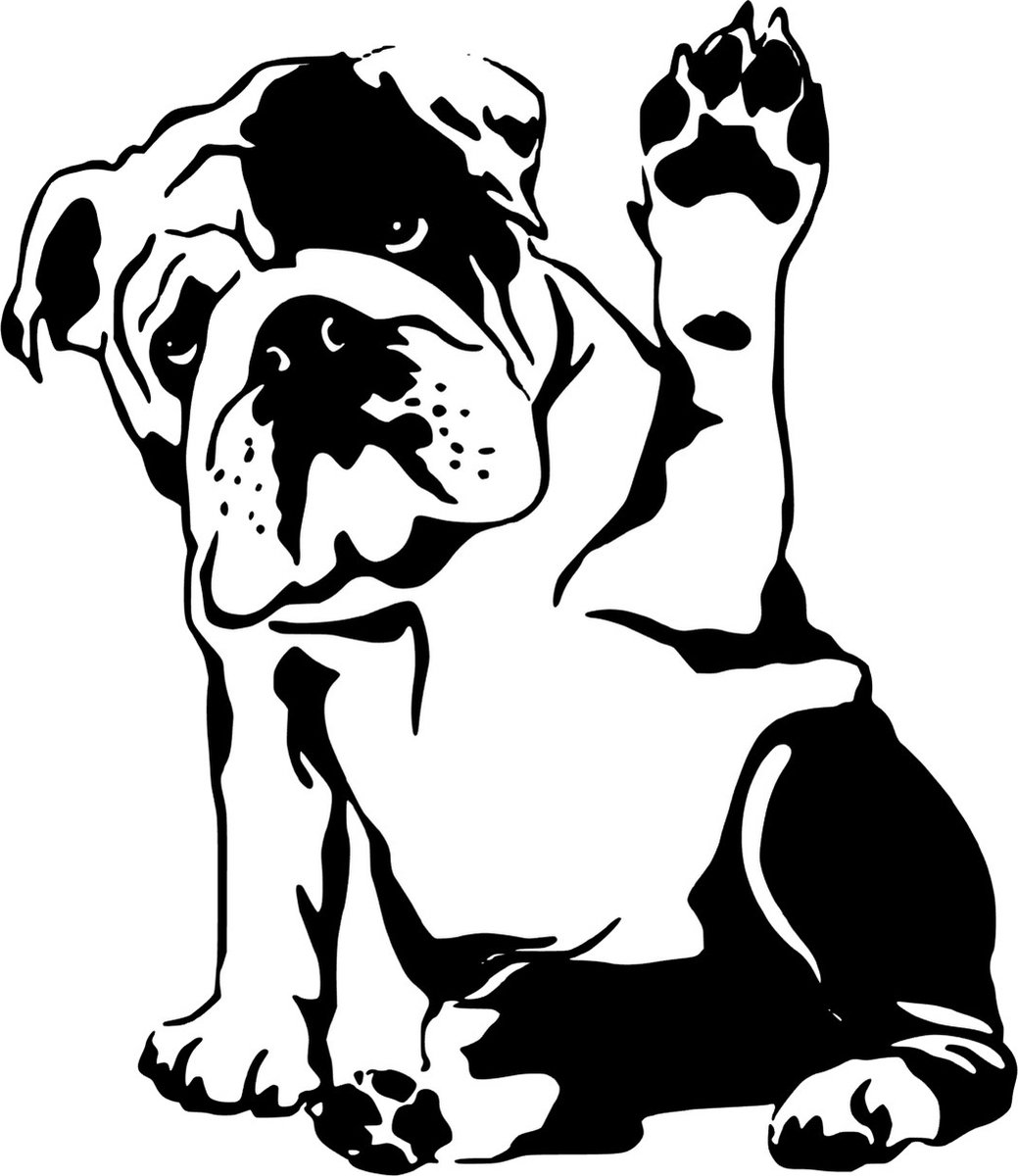Auto - raam muur sticker bulldog - hond - wall art - auto tuning