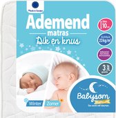 Babysom - Ademend Baby Matras - 60x120 cm | 10 cm dik | 2-zijdig ( een zomer en een winter zijde ) | Anti-allergisch | Oeko-Tex® | EU-product