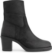 Travelin' Mortain Dames - Suede leren enkellaarzen met hak - Nette schoenen vrouwen - Zwart leer - Maat 40