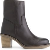 Travelin' Meneac Femme - Bottines en cuir à talon - Chaussures habillées femme - Cuir marron foncé - Taille 42