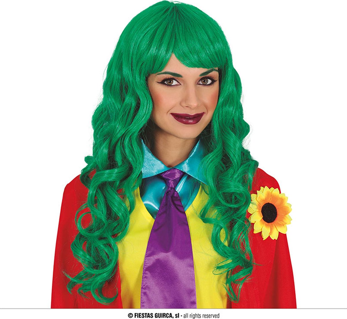 Fiestas Guirca - Pruik Mrs Smile - Halloween Pruik - Halloween accessoires - Halloween outfit - Pruiken - enge pruiken