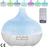 Ultrastille Aroma Diffuser 550 ml - Ultrasone Luchtbevochtiger met Aromatherapie en Etherische Oliën - BPA-vrije Luchtbevochtiger voor Slaapkamer, Yoga en Spa - 7 Kleuren LED-verlichting (Wit)