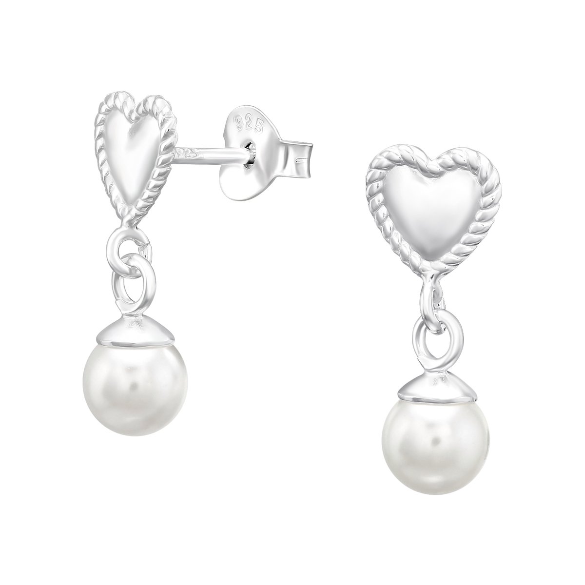 Montebello Oorbellen Bette D - 925 Zilver E-Coating - Hartje - Ø8mm - 15mm