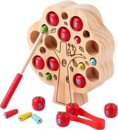 Houten speelset insectenvangen - Sensory play - Magneet vissen - Vanaf 3 jaar - Regenboogkleuren - Educatief montessori speelgoed - Grapat en Grimms style