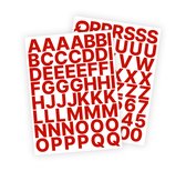 Letter stickers / Plakletters - Stickervellen Set - Rood - 3cm hoog - Geschikt voor binnen en buiten - Standaard lettertype - Glans