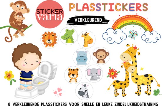 8 Verkleurende Plasstickers - Op het Potje - Plassticker Jongens - Zindelijkheidstraining Kind - Zindelijk Worden - Zindelijkheid - Toiletstickers - Verkleurende Toiletstickers - Plasstickers die Verkleuren - Plasstickers Meisjes
