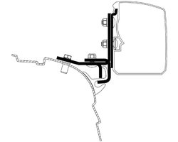 Thule Omnistor 3200 zonneluifeladapter VW T5/T6 Brandrup Rail LHD