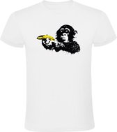 Aap met een banaan Heren T-shirt - dieren - eten - fruit - game - dierentuin - oerwoud - jungle - wild - natuur - humor - grappig