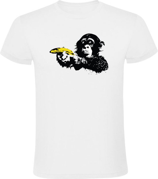 Singe avec banane T shirt homme singe les animaux fruits