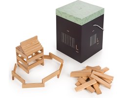 Blocs de construction en bois - Compatible avec Kapla, pièces de Éléments de construction blocs de construction avec boîte de collection, blocs de construction, armoires de construction en bois