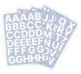Letter stickers / Plakletters - Stickervellen Set - Wit - 4cm hoog - Geschikt voor binnen en buiten - Standaard lettertype - Glans