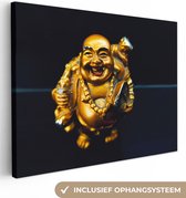 Canvasdoek - Foto op canvas - Woonkamer decoratie - Buddha - Goud - Religie - Boeddha beeld - Luxe - 40x30 cm