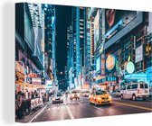 Traffic in New York at night Toile 120x80 cm - Tirage photo sur toile (Décoration murale salon / chambre)