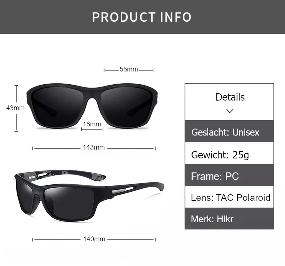 Lunettes de sport Hikr® - Lunettes de cyclisme pour homme