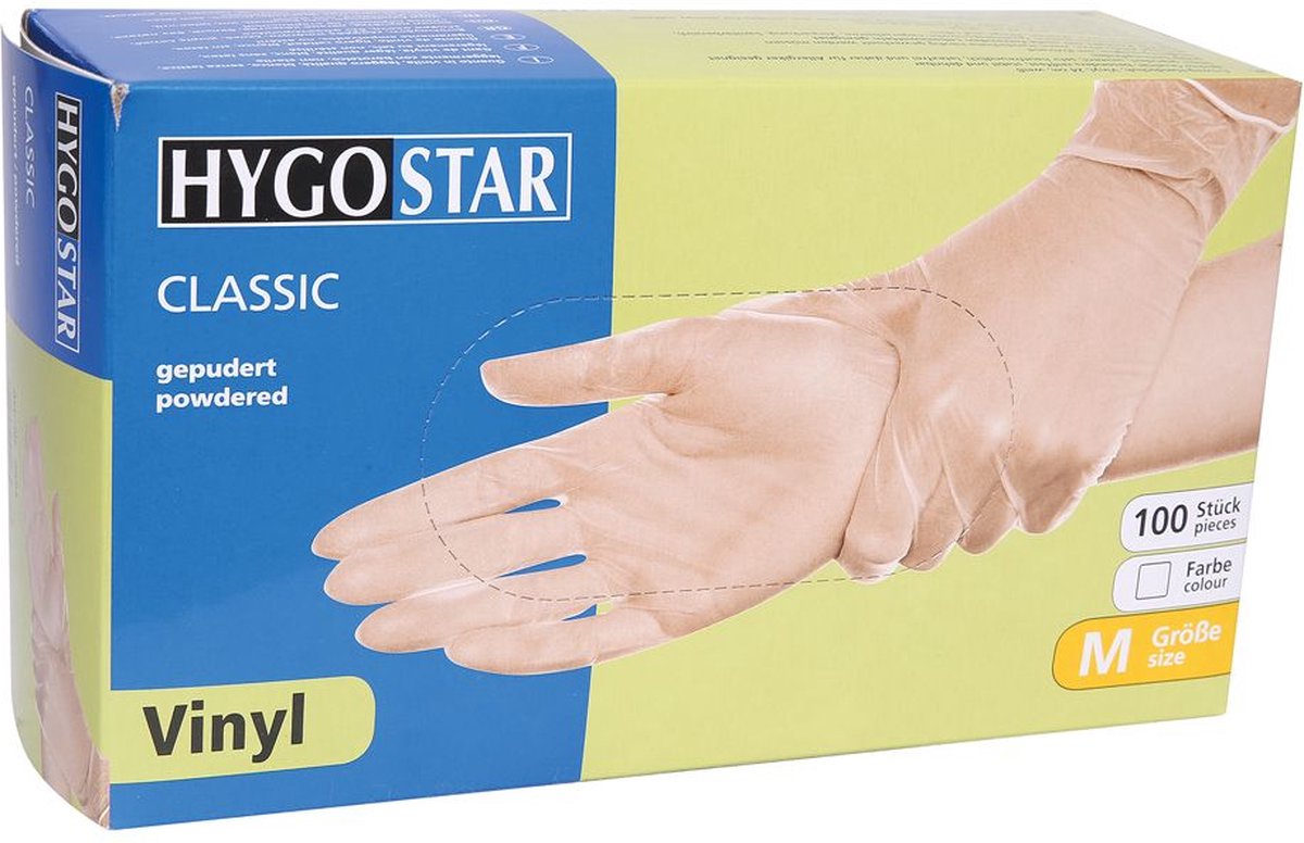 Goedkoopste Hygostar vinyl handschoenen - gepoederd - 100 stuks - maat M