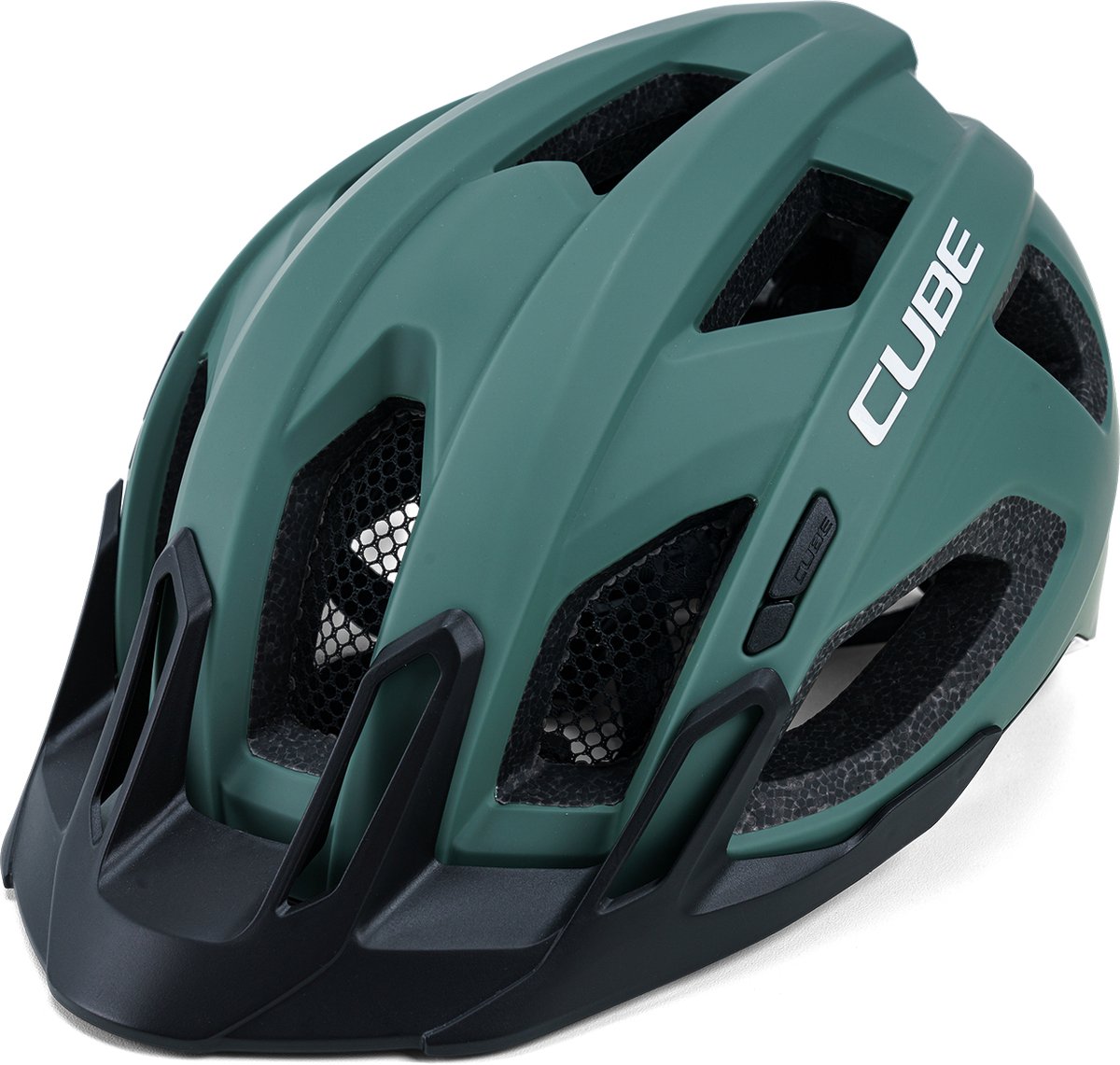 CUBE Fietshelm Quest - Racefiets helm - 15 Ventilatiegaten - SNAP 360 Fit System - Met LED-lamp - Verstelbaar - 52-57 cm - M - Matt Groen