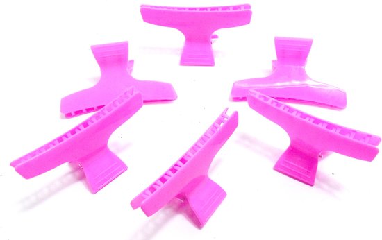 6 kappers klemmen flexibel roze