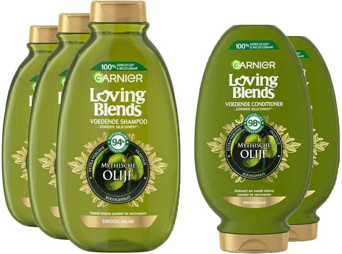Garnier Loving Blends Mytische Olijf shampoo 3x 300 ml & Conditioner 2x 250 ml – Pakket