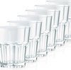 6 onbreekbare glazen, bekers, duurzame waterglazen van stevig kunststof, sap, water, whisky, glas, partybeker, whiskybeker, drinkbekers, set in echte glaslook, stapelbaar, BPA-vrij