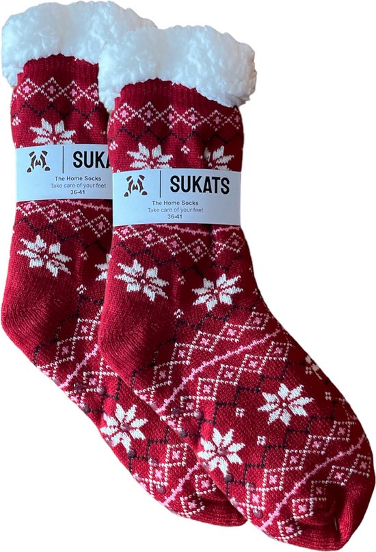 Sukats® Huissokken - Homesocks - Maat 36-41 - Anti-Slip - Fluffy Sokken - Huissokken Dames - Slofsokken - Variant 22 - Meerdere Maten en Varianten