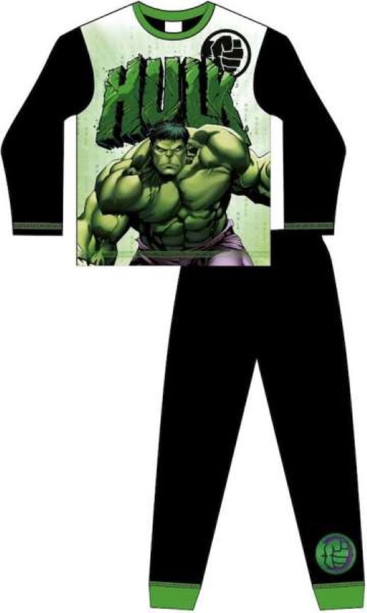 Hulk pyjama - groen met zwart - de Hulk pyama - maat 110/116