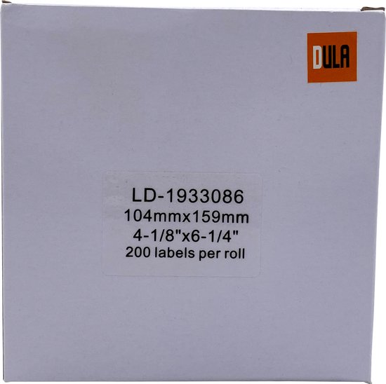 DULA Dymo Compatible labels - Wit - 1933086 - 2112287 - Duurzame grote ...