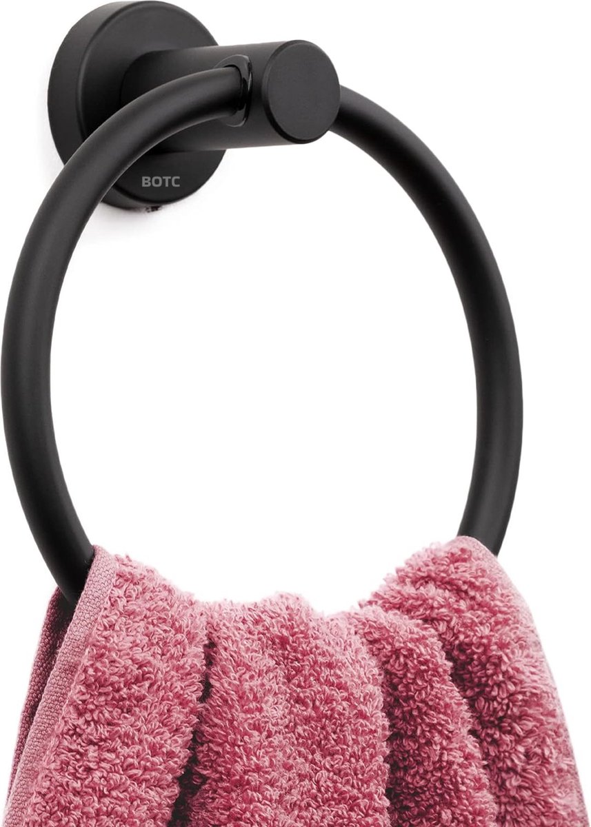BOTC Handdoekring - Ø 16.5 cm - Handdoekring - Handdoekrek - Badkamer Accessoires - Zwart