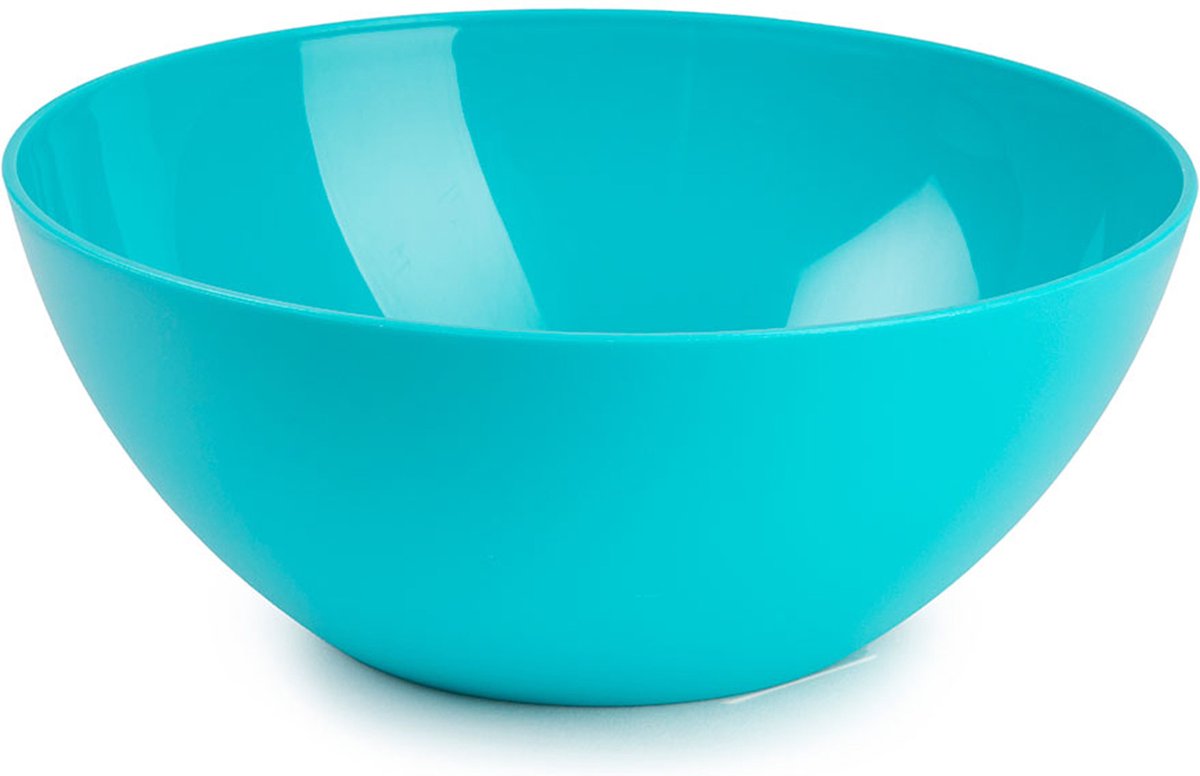 Plasticforte Serveerschaal/saladeschaal - D20 x H8 cm - kunststof - blauw