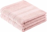 Handdoekenset, zacht en absorberend, 100% katoen, Oeko-Tex 100 gecertificeerd (2 handdoeken 50 x 100 cm, roze)
