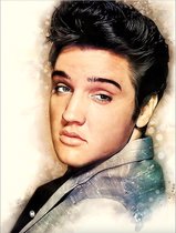 TOPMO- Elvis Presley Headshot - 40X50CM- Diamond painting pakket - HQ Diamond Painting - VOLLEDIG dekkend - Diamant Schilderen - voor Volwassenen – ROND