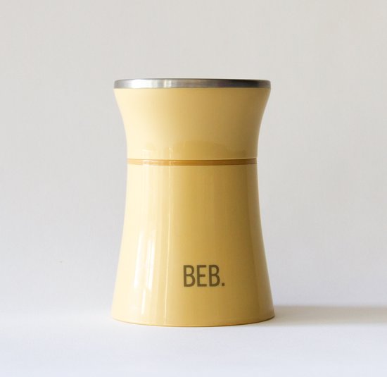 BEB – Dé stijlvolle oplaadbare flessenwarmer voor onderweg: auto, vliegtuig, trein | Geschikt voor o.a Dr Brown's (brede + smalle hals), AVENT Philips, Medela | Draadloos & compact | Beige, gender neutrale flesverwarmer voor onderweg, vakantie USB