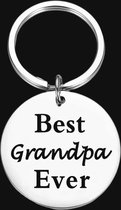 Sleutelhanger opa - BEST GRANDPA EVER - Cadeau voor jouw opa - Zilveren sleutelhanger