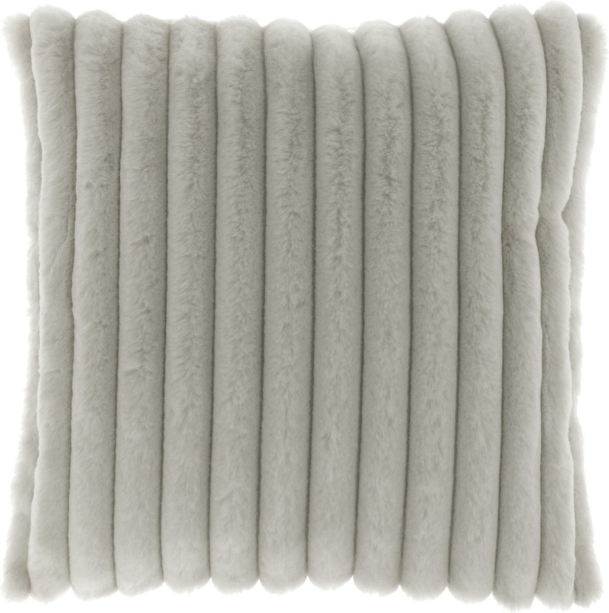 Unique Living Sierkussen Peppe - Fluweel Fleece - Grijs - 45x45 cm (BxD) - 100% Polyester - Chateau Grey - Inclusief Binnenkussen