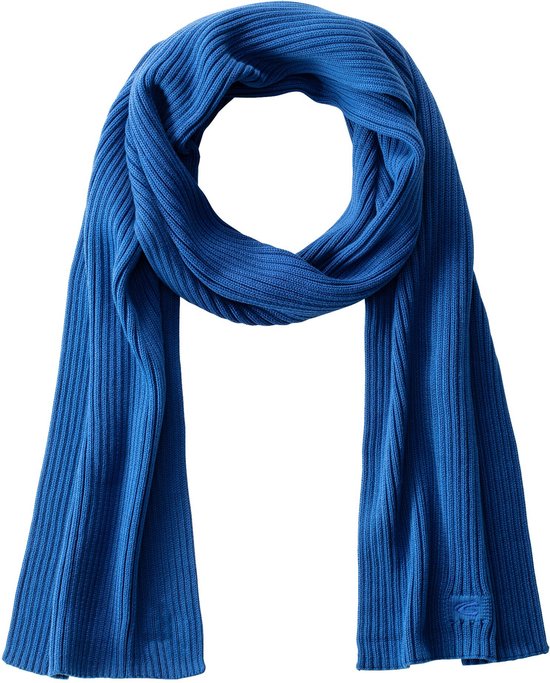 camel active Gebreide sjaal gemaakt van organic cotton - Maat menswear-OS - Blauw