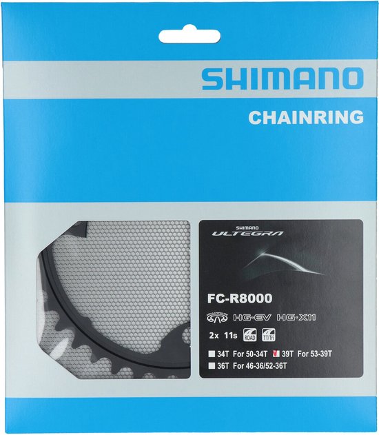 Shimano Kettingblad Ultegra Fc-r8000 53t 110 Mm 11s Zwart van Shimano — afbeelding 2