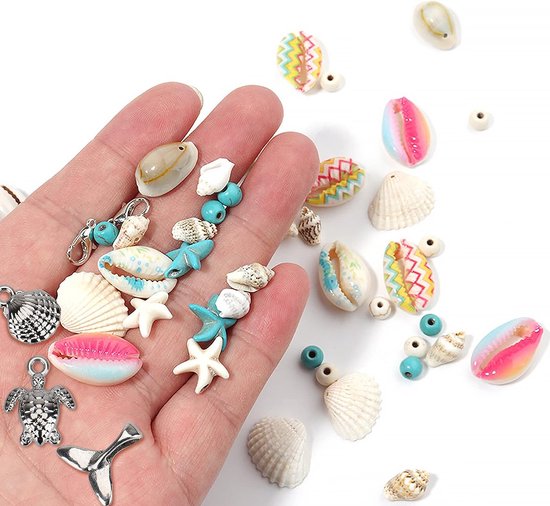 Bijoux en coquillage uniques : ensemble de perles à DIY avec des coquillages  pour... | bol