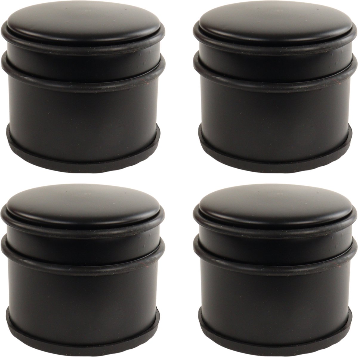 NORDIX Deurstop - 4 stuks - Deurstopper - Deurbuffer - Deurstoppers voor binnen - Mat Zwart - 9x7,5cm - ALTO