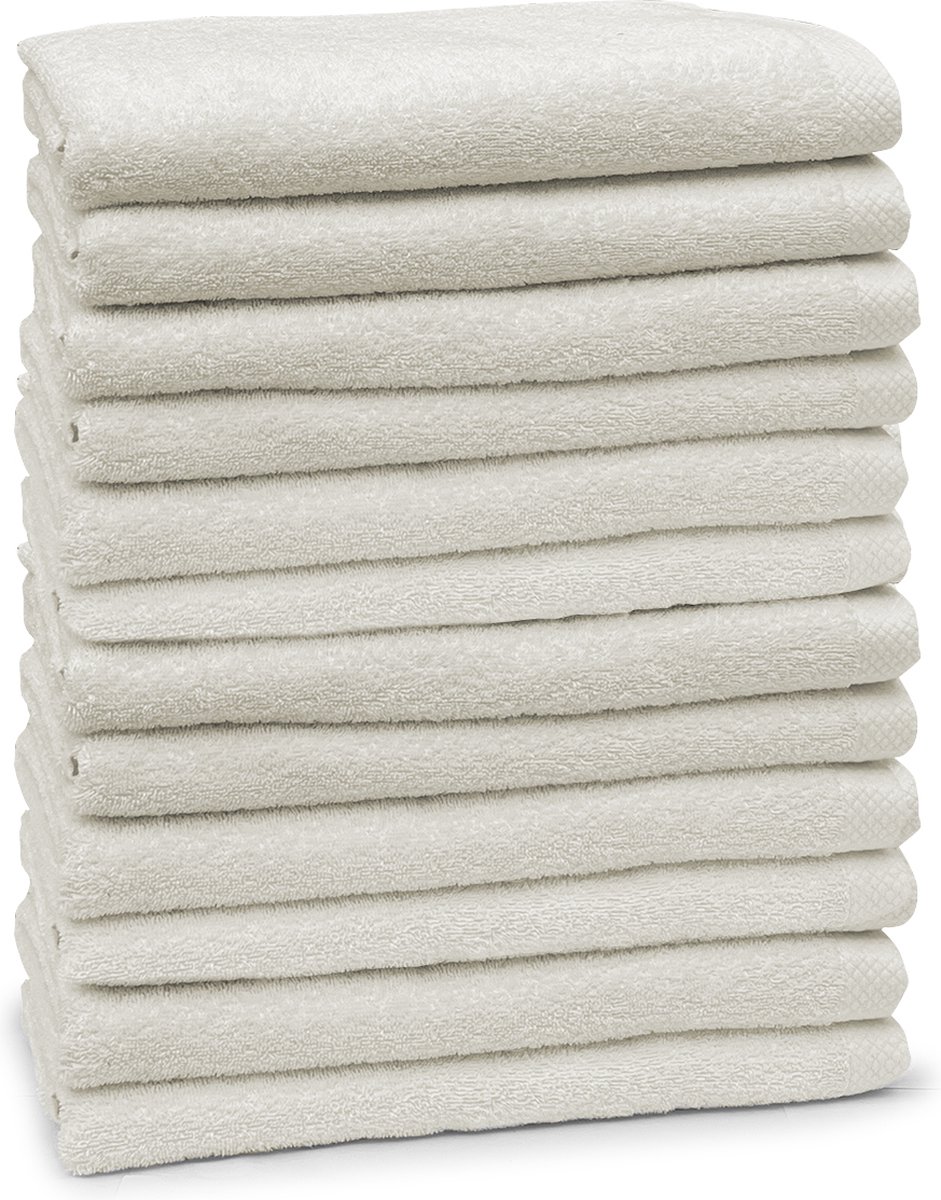 Eleganzzz Handdoeken Set - Set van 12 - Badhanddoeken 70x140cm - Badlakens - Handdoek - 420 gr/m2 - 100% Katoen - ivory